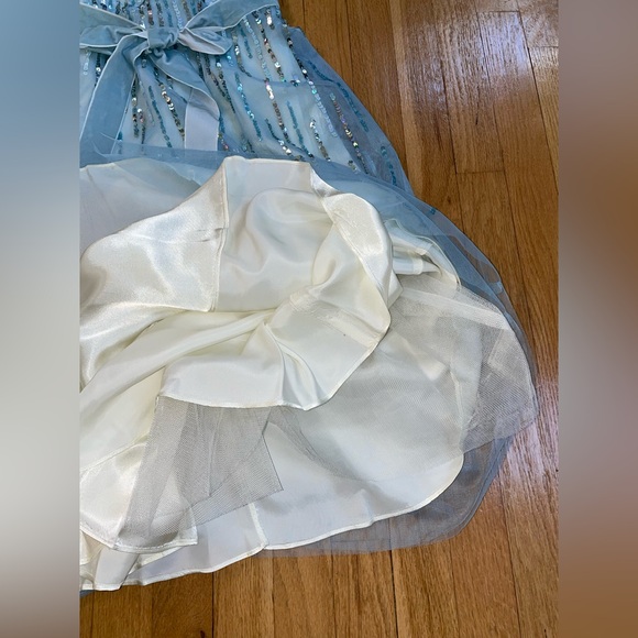 Women’s Elegant BCBGMaxAzria Light Blue Strapless Sequin Dress - Picture 12 of 15